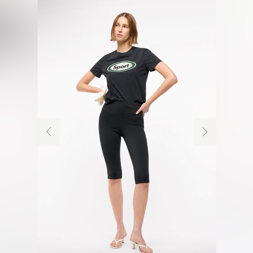 STAUD Black Capris